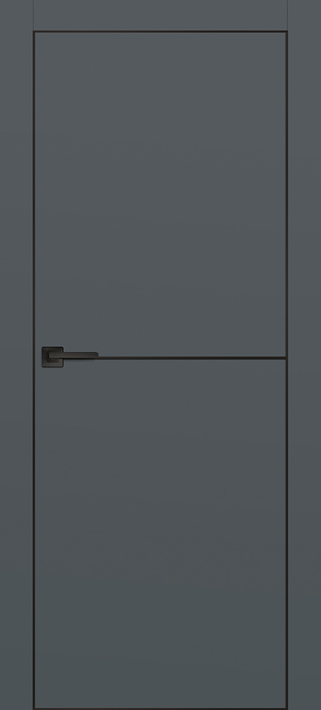 Фото Межкомнатная дверь PX-19 черная кромка с 4-х ст. Графит матовый