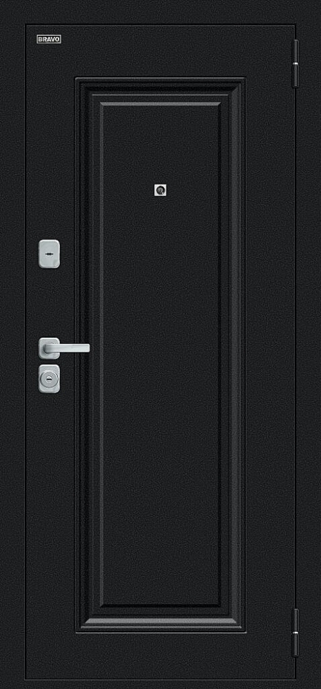 Дверь Мило МФ/BChrome Букле черное/Wenge Melinga BR6203