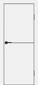 Товар Межкомнатная дверь П-19 кромка АБС черная c 4-х ст. Белый матовый