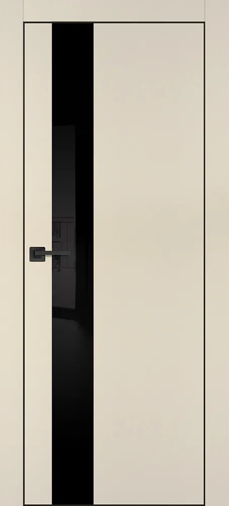Фото Межкомнатная дверь PX-10 черная кромка с 4-х ст. Бежевый матовый