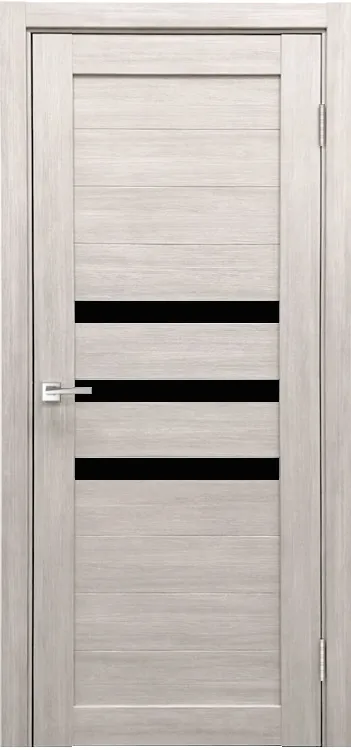 Фото Межкомнатная дверь Легенда X-6 тон Белая лиственница Остекление Лакобель черное